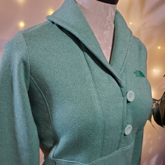 The North Face Crescent Shawl Teal Diamond Print Size Women's XS EUC - Picture 3 of 14